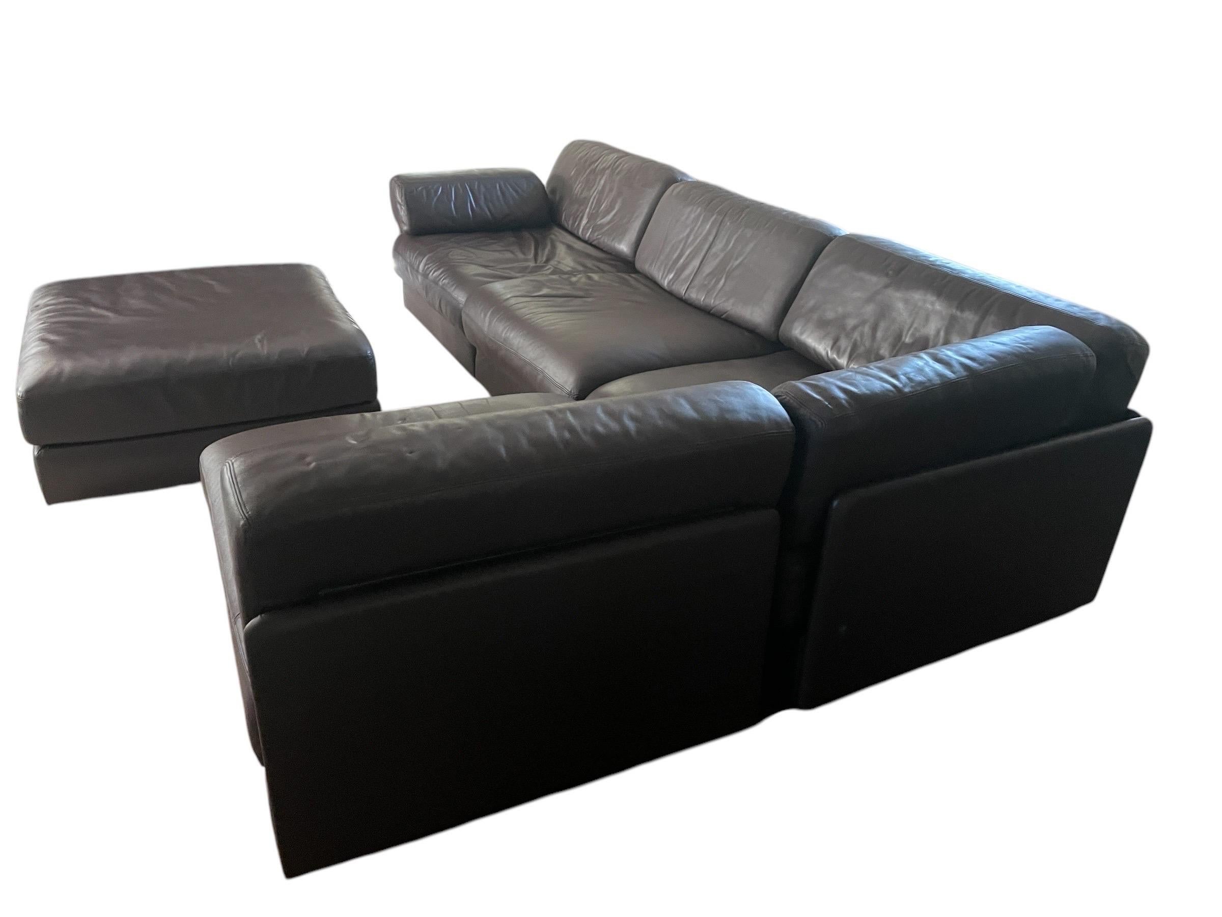 De Sede DS-76 Modular Sleeper Sofa Brown Leather De Sede Sectional Sofa Couch 14