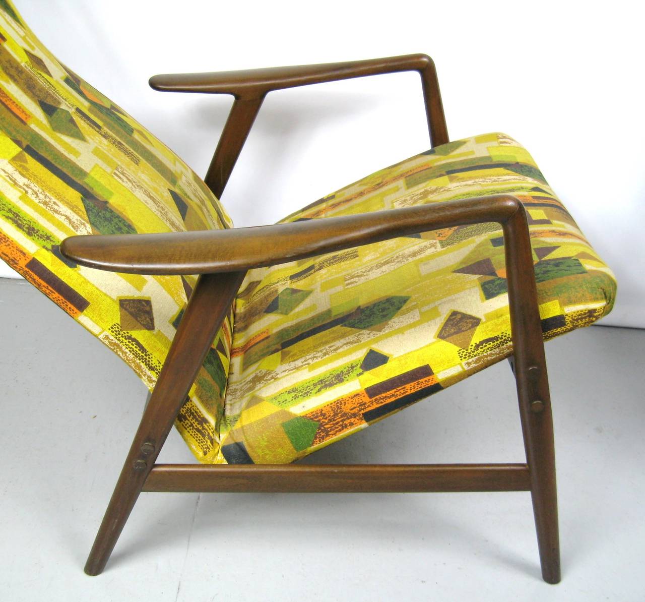  Folke Ohlsson DUX Reclining Chair with Ottoman, Mid-Century Modern In Good Condition In Wallkill, NY
