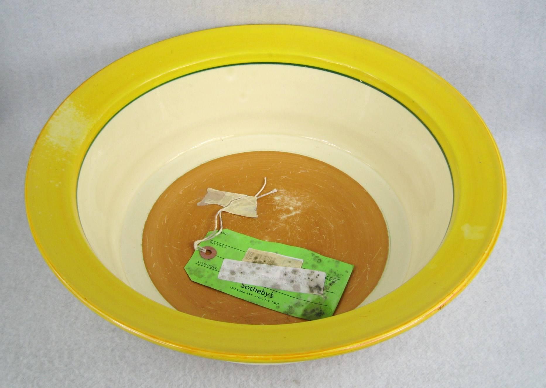 Art Deco Rare Large Clarice Cliff Bizarre Crocus Bowl, 1930s Sold at Sotheby's Auction