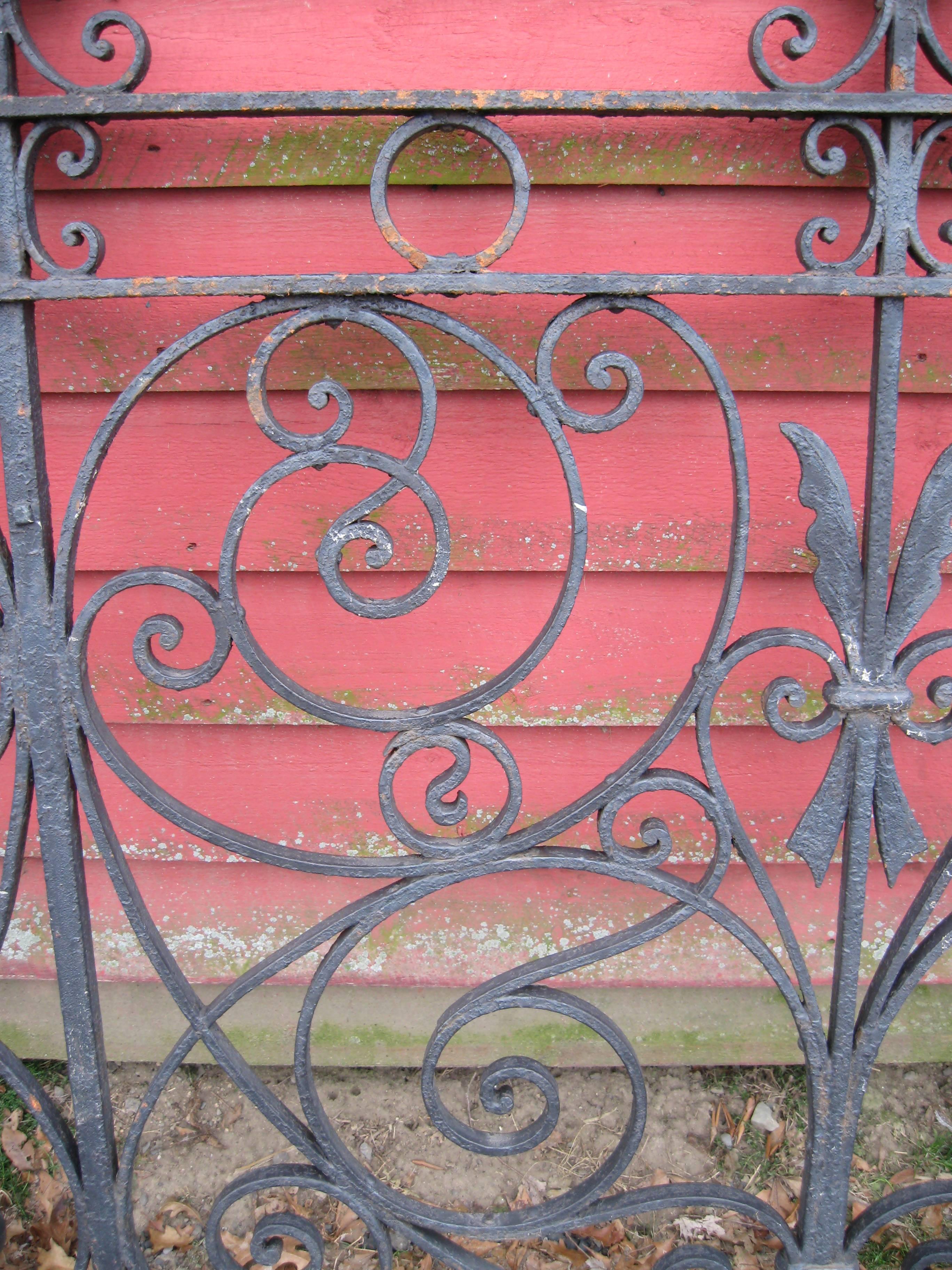 Hand-Crafted 38 Feet of 19th Century Iron Fence