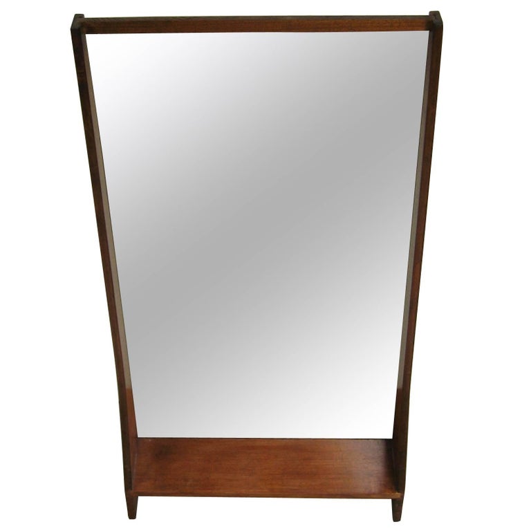 Mid-Century Modern Teak Vanity Mirror For Sale at 1stdibs