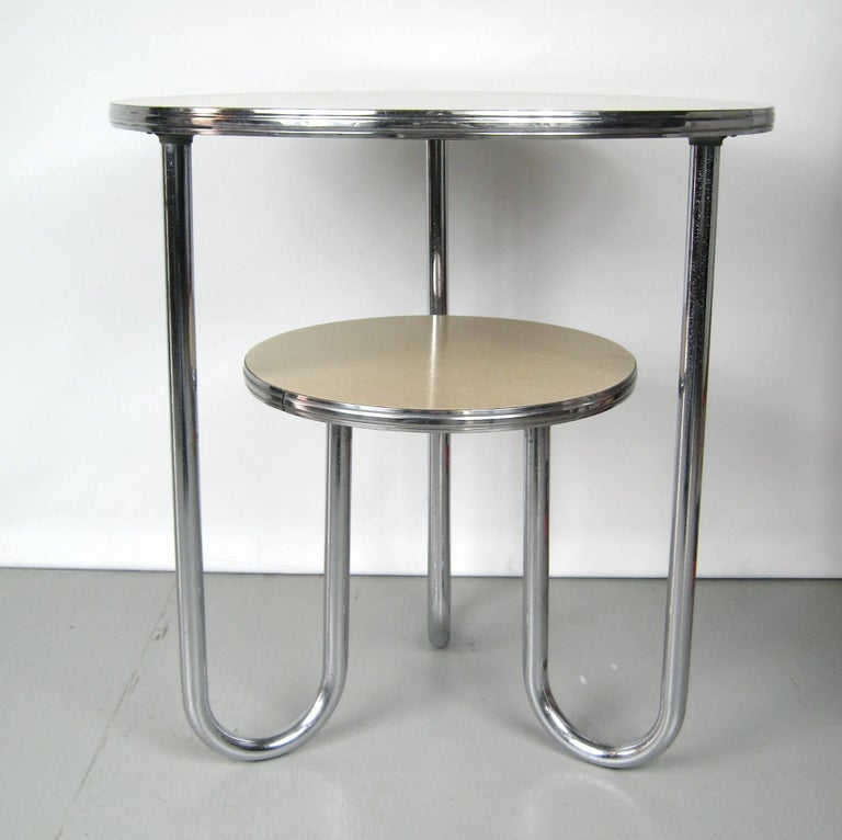 Pair of 1930s Royal Chrome Art Deco End Tables For Sale at 1stdibs
