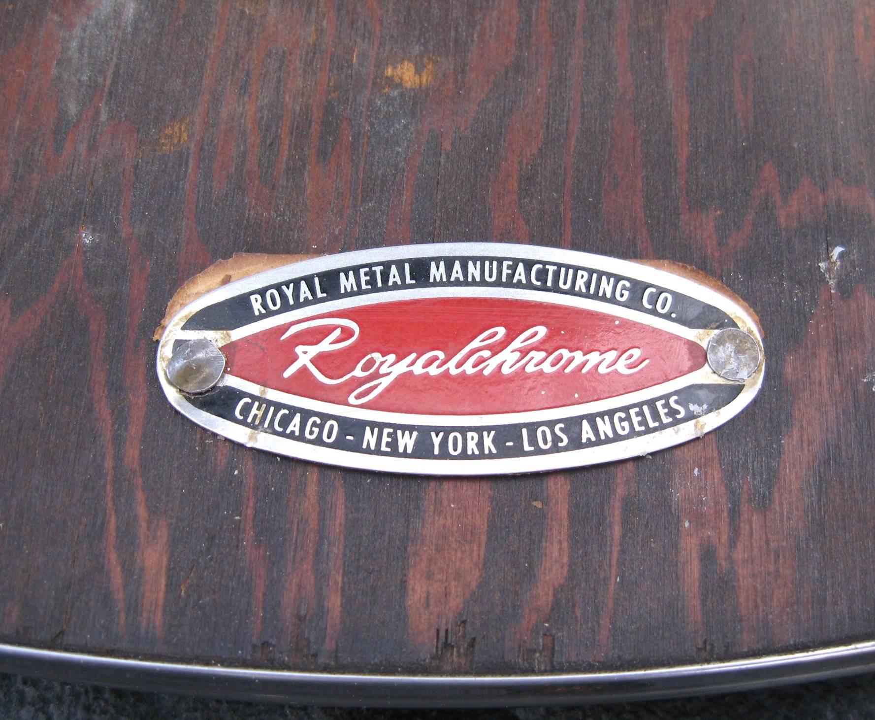 American 1930s Streamline Royal Chrome Art Deco Chrome and Black Side Table