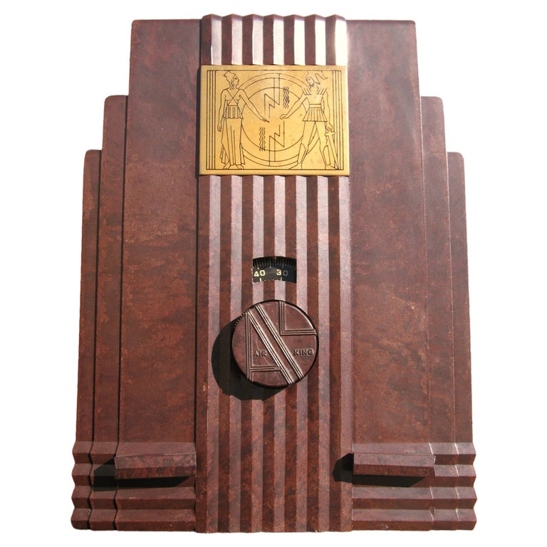 Rare Brown Bakelite Egyptian Air King Sky Scraper Tube Radio, 1933 For Sale at 1stDibs