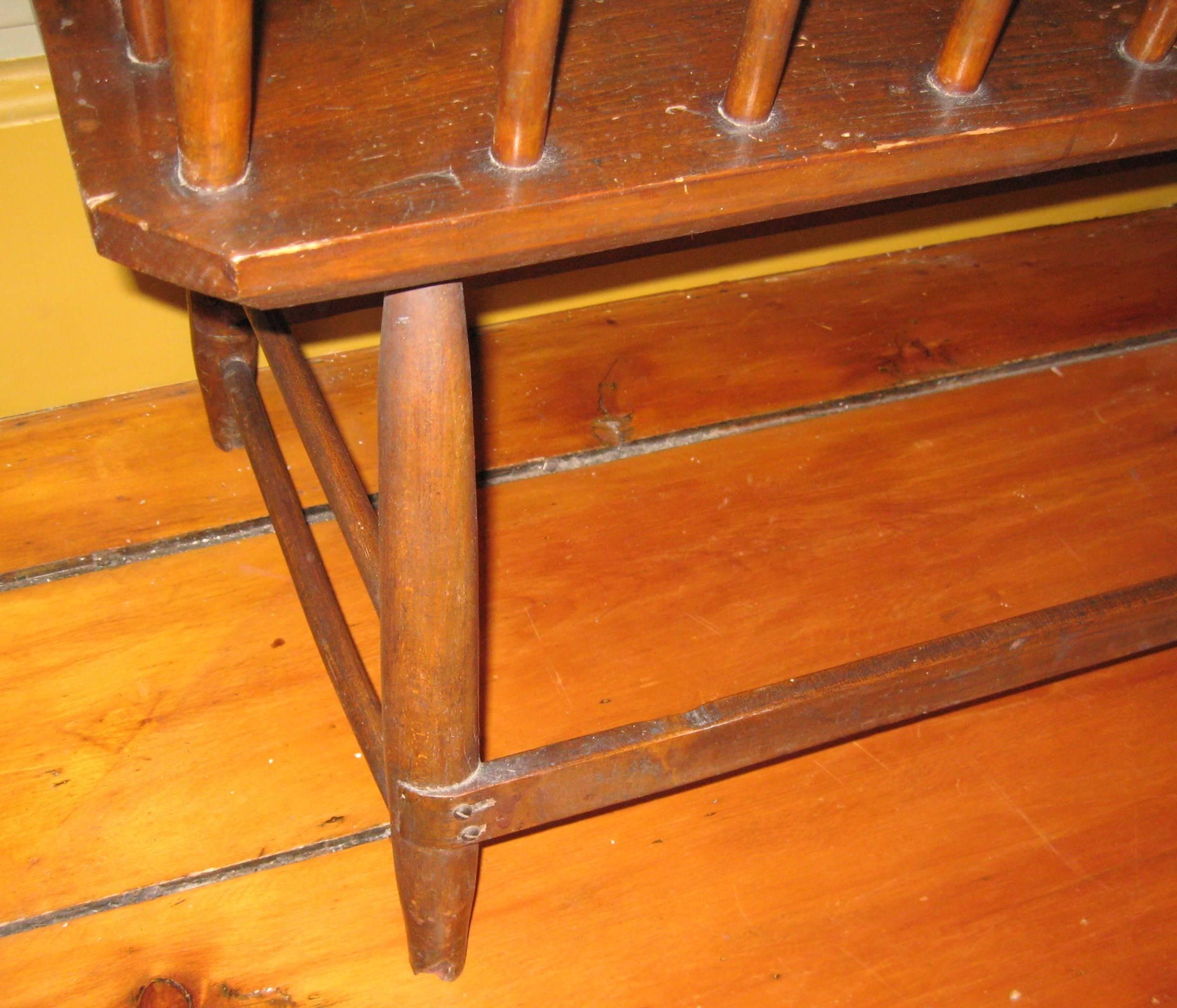 Hand-Crafted 1850s Antique Deacon's Farmhouse Rustic Bench