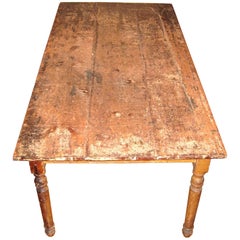 Antique 1870s Rustic Farm House Country Table