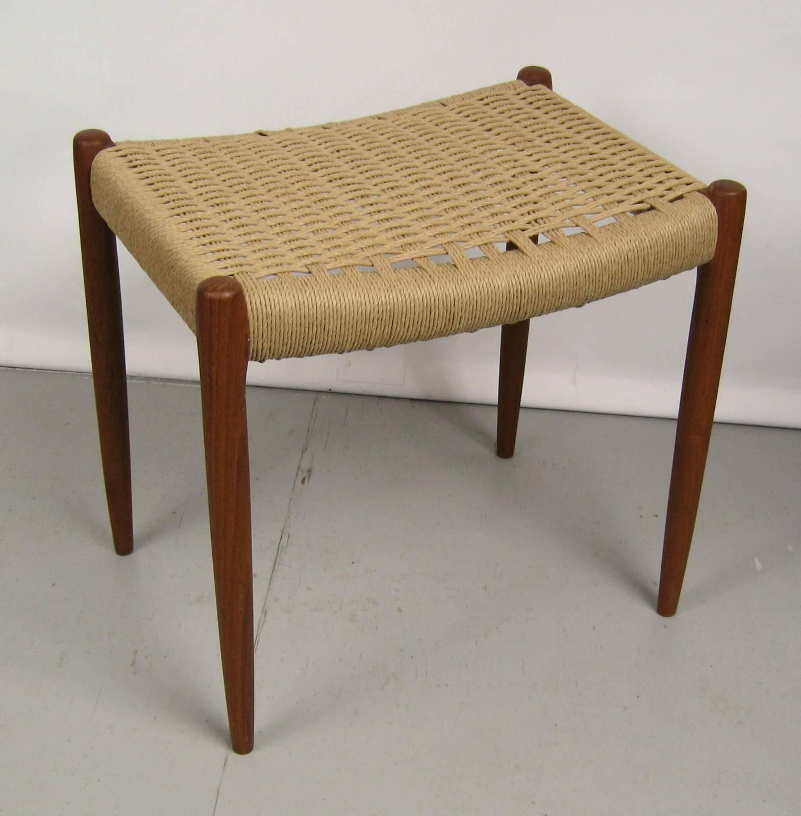 Danish Modern Teak J.L. Mollers Mobelfabrik Chair and Ottoman 2