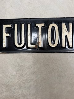 New York City Subway Station Sign "Fulton Street" Porcelain Enamel