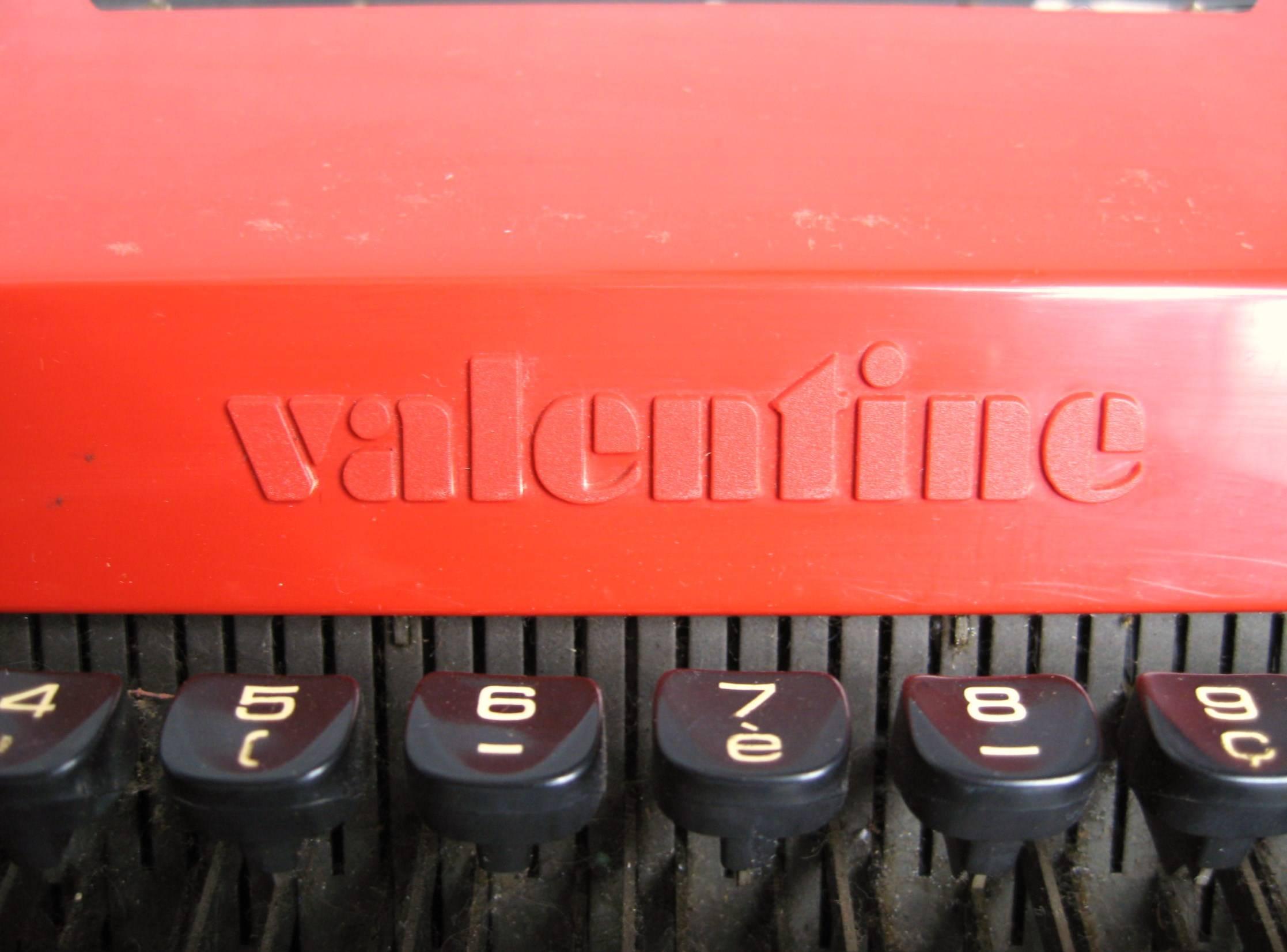 Mid-Century Modern Ettore Sottsass Red Valentine Olivetti Mid-Century Typewriter