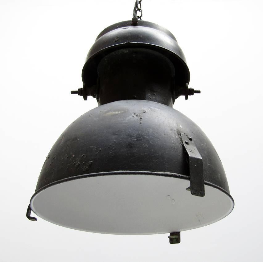 Industrial Set of Three 1930s Belgian Street Lights For Sale