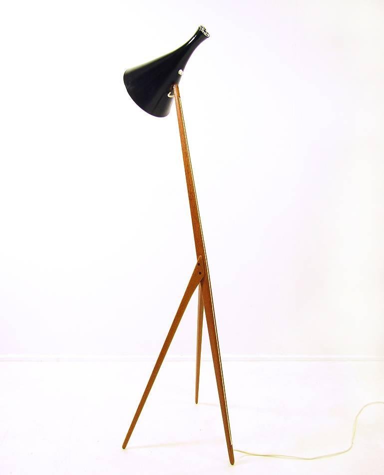 Teak Praying Mantis Floor Lamp by Uno Kristiansson for Luxus