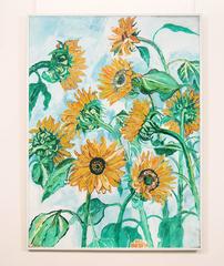 "Sunflowers" Large Oil on Canvas by John Bratby RA