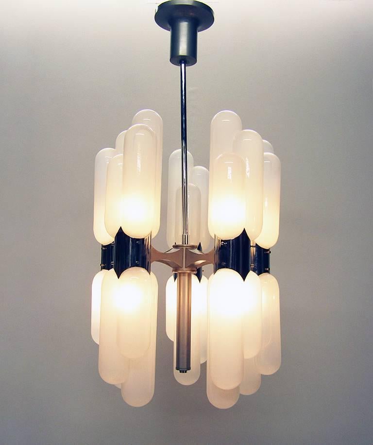 Mid-20th Century Torpedo Chandelier by Carlos Nason for Mazzega For Sale