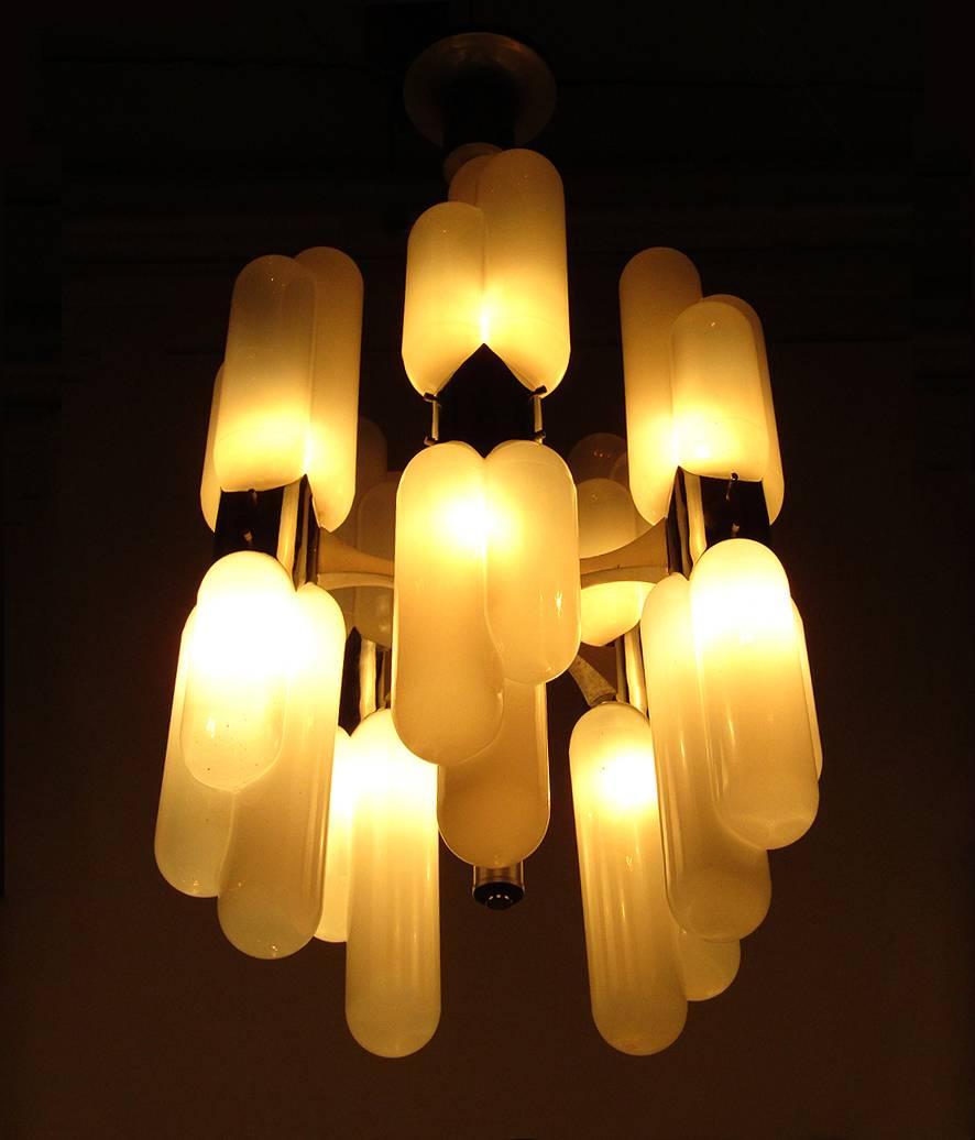 Italian Torpedo Chandelier by Carlos Nason for Mazzega For Sale