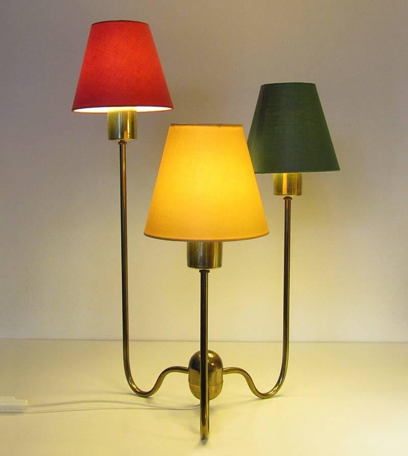 Swedish Large Three-Arm Table Lamp by Josef Frank For Sale