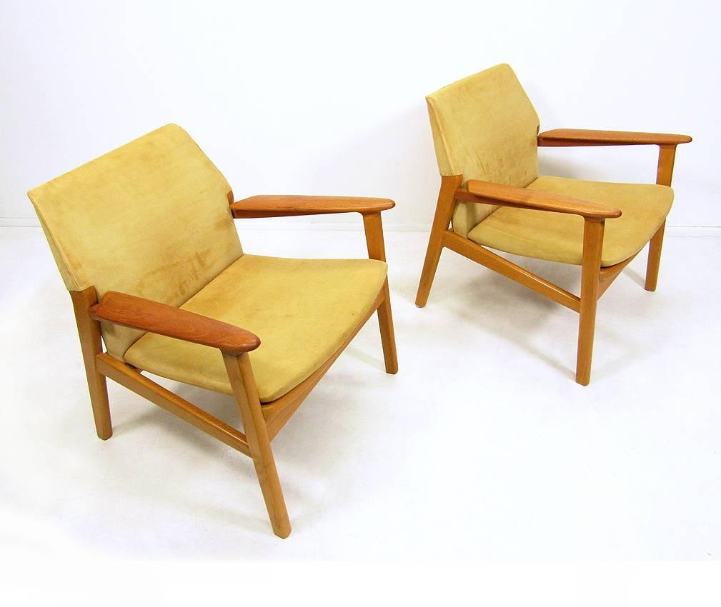 Danish Two 1950s Lounge Chairs by Hans Olsen For Sale