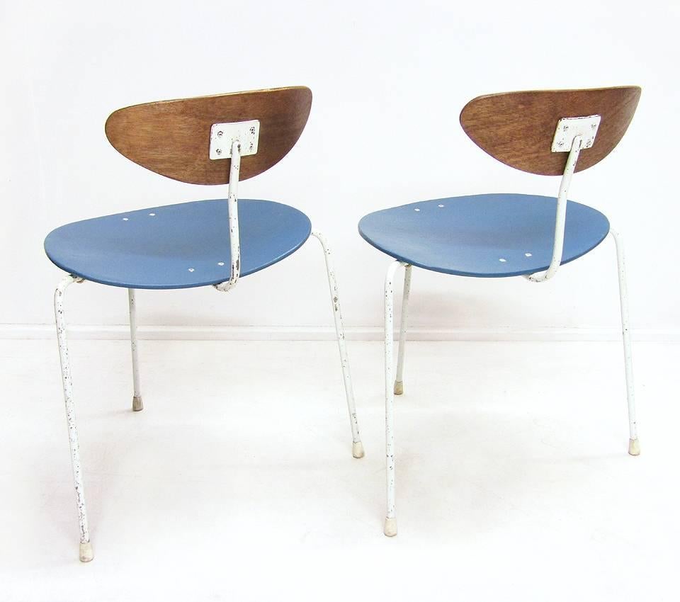 Two Rare Unicorn Chairs by Ernest Race In Excellent Condition In London, GB