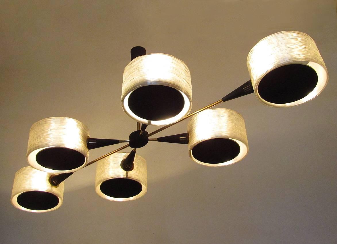 Mid-Century Modern French 1970s Geometric Chandelier by Maison Arlus For Sale