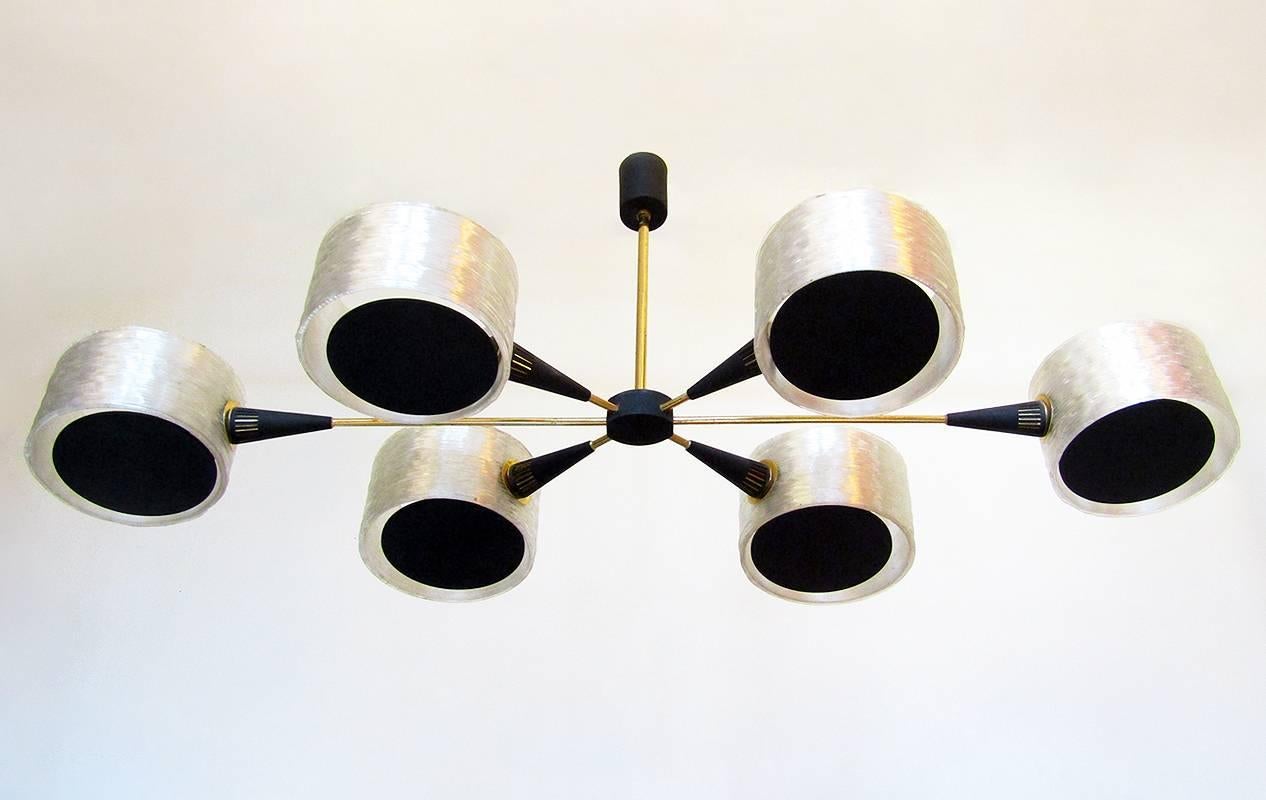 French 1970s Geometric Chandelier by Maison Arlus For Sale 2