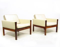 Two "AP62" Lounge Chairs in Rosewood by Hans Wegner