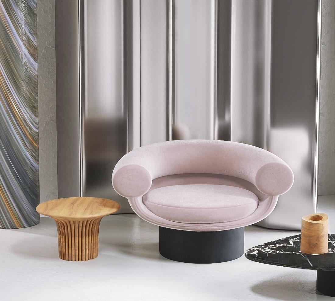 Portugais Fauteuil Bowl en tissu par Alter Ego Studio en vente