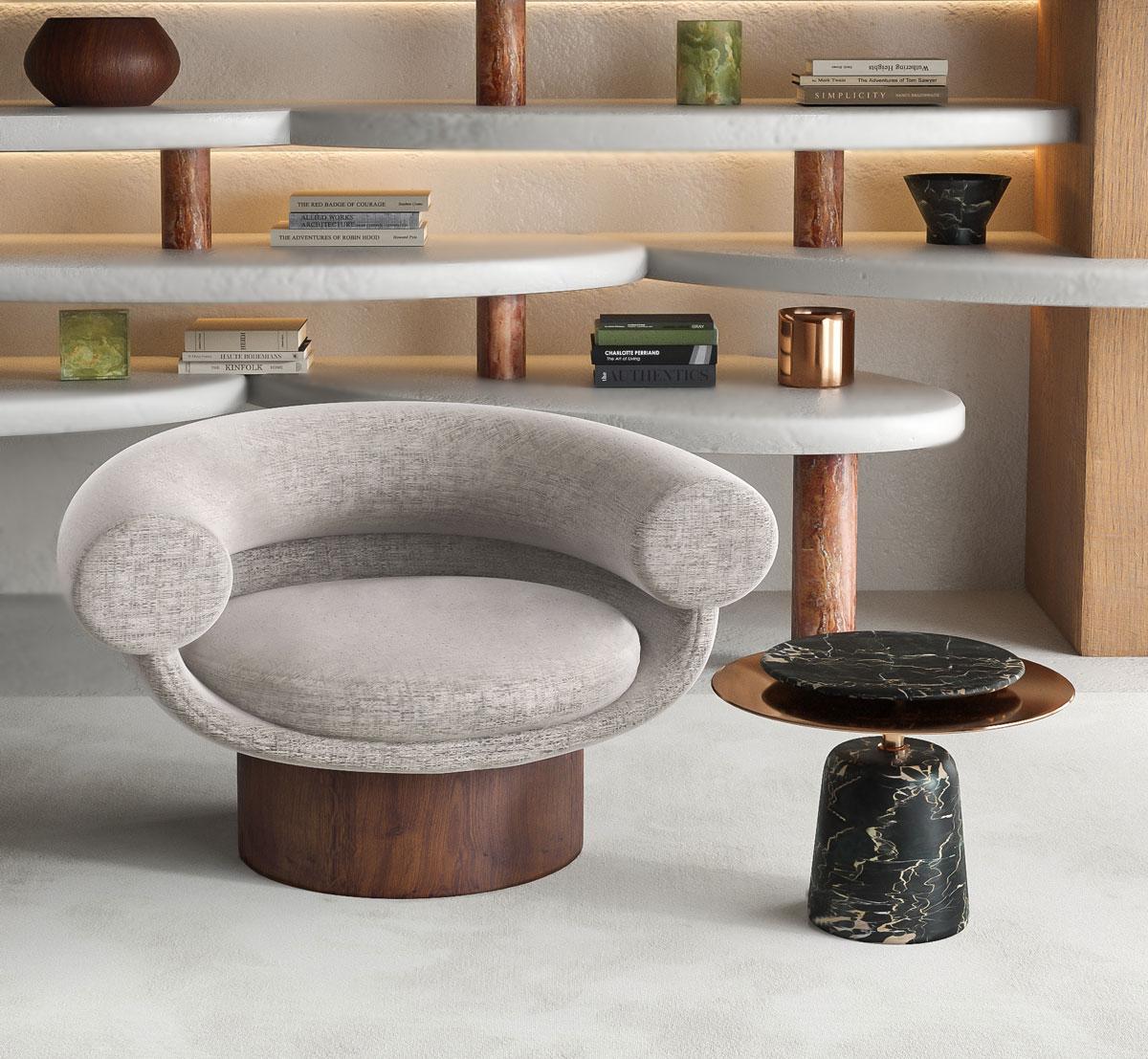 XXIe siècle et contemporain Fauteuil Bowl en tissu par Alter Ego Studio en vente