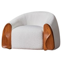 Fauteuil Lines en tissu blanc par Alter Ego Studio