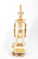 Attractive Louis XVI White Marble Mantel Clock with Ormolu Mounts, circa 1780