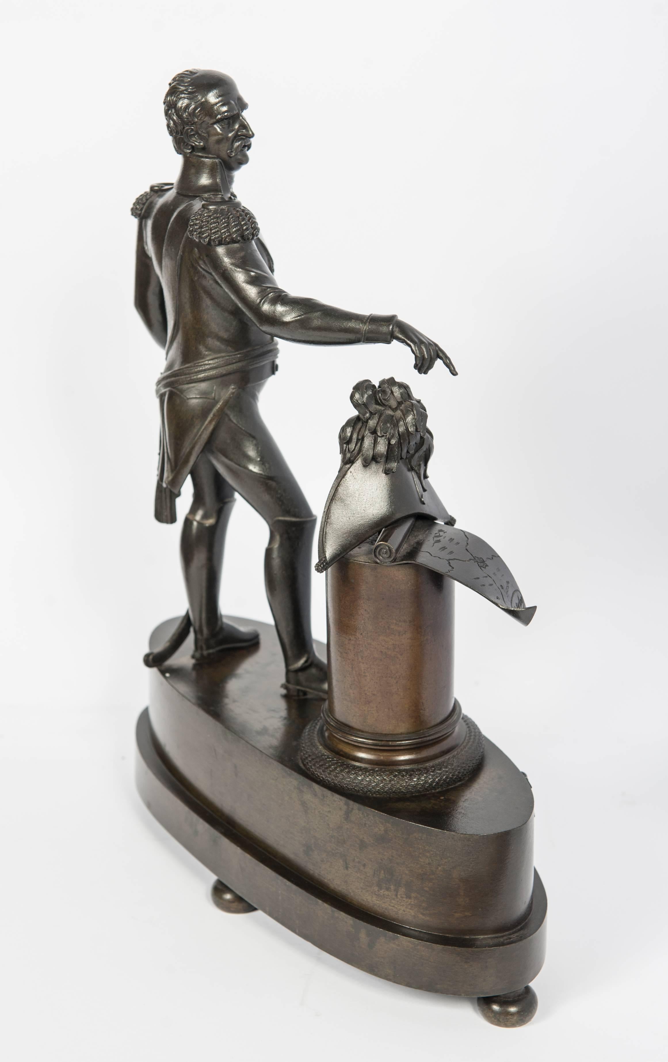 Empire Unusual Bronze Sculpture from Blücher Fürst von Wahlstatt, circa 1810 For Sale