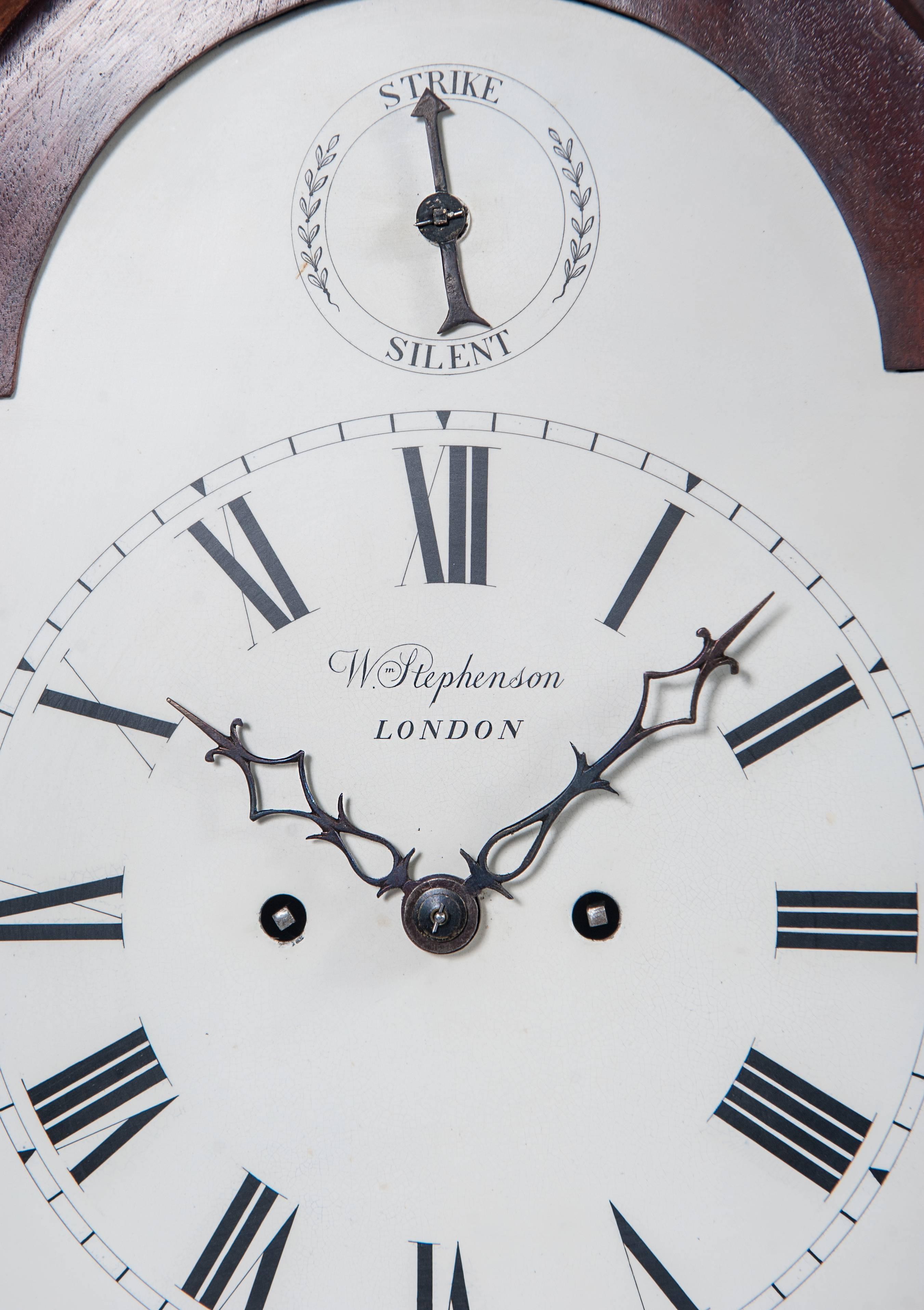English Regency Mahogany Table Clock, circa 1800 For Sale 1