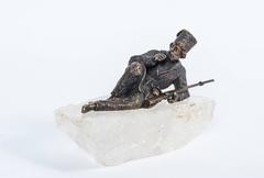 Russian Kozak Figure on Berg Crystal Base, Late 19th Century
