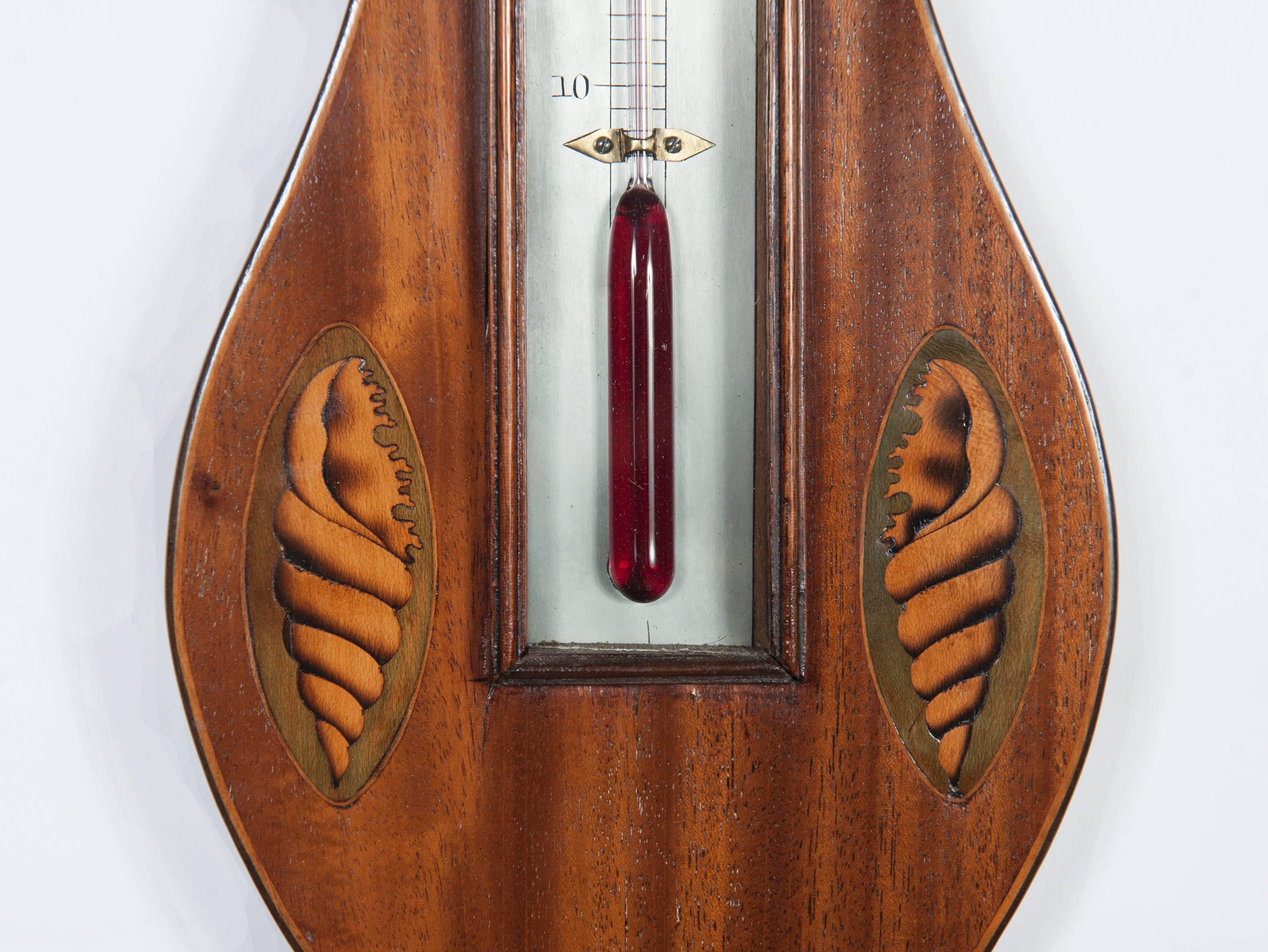 19th Century English Regency Banjo Barometer with Mercury Tube, circa 1820 For Sale
