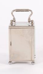 Attractive Miniature French Nickel-Plated Carriage Timepiece, circa 1925