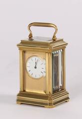 Lovely French Miniature Brass Carriage Timepiece, circa 1880