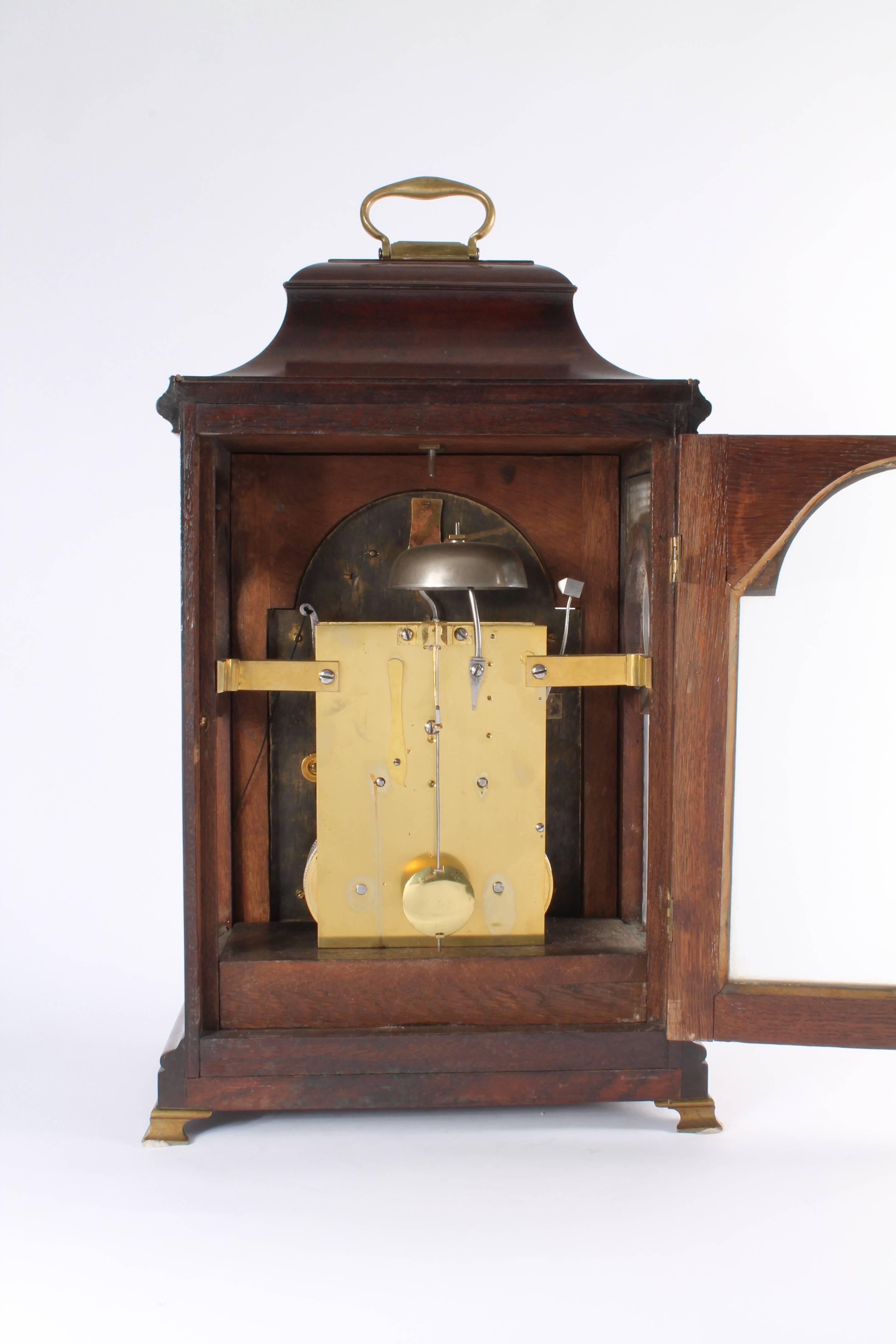 Rare German Mahogany Table Clock by Peter Behrens Schleswig, circa 1770 In Good Condition For Sale In Amsterdam, Noord Holland