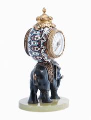 Cute Miniature Time Piece Pendulum of a Bronze Elephant Carrying the Movement