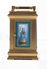 Charming French Small Carriage Clock with "Sevres" Attributed Panels, circa 1900