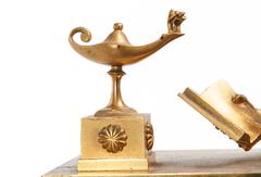 Very Popular, Untouched Library Empire Ormolu Mantel Clock So Called "La Lisse"