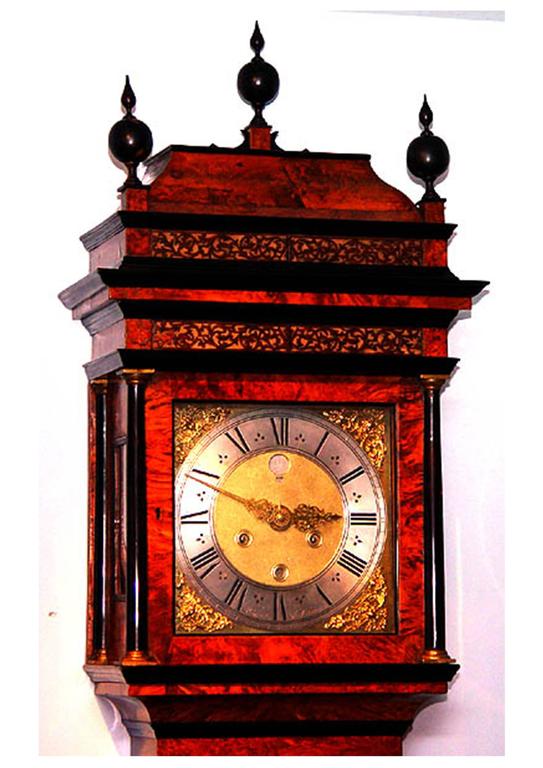 Early Dutch Mulberry Month Going Longcase Clock Huygens, Amsterdam