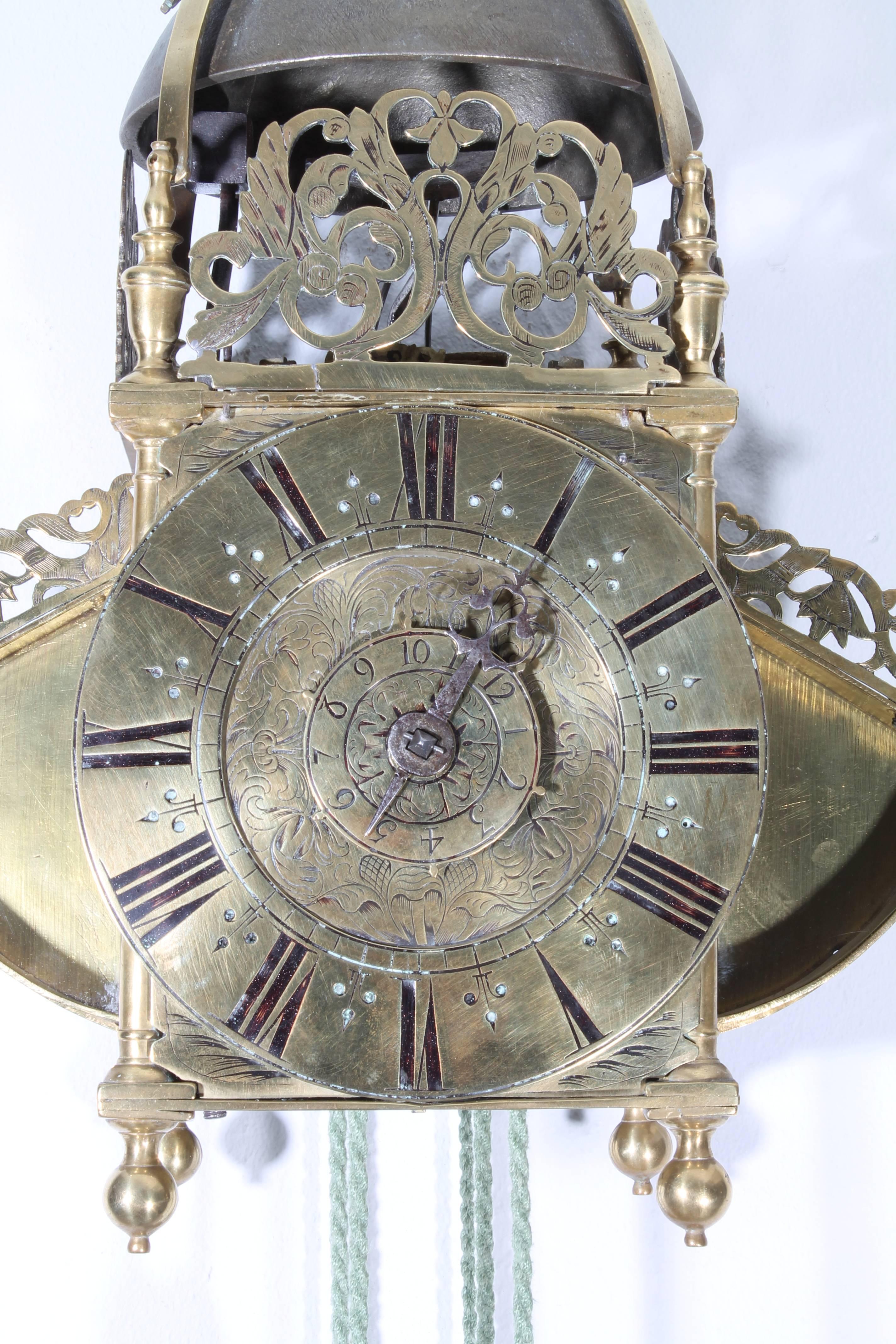 Charles II Day-Going Weight Driven Movement, Count-Wheel Hour Striking and Alarm on a Bell For Sale