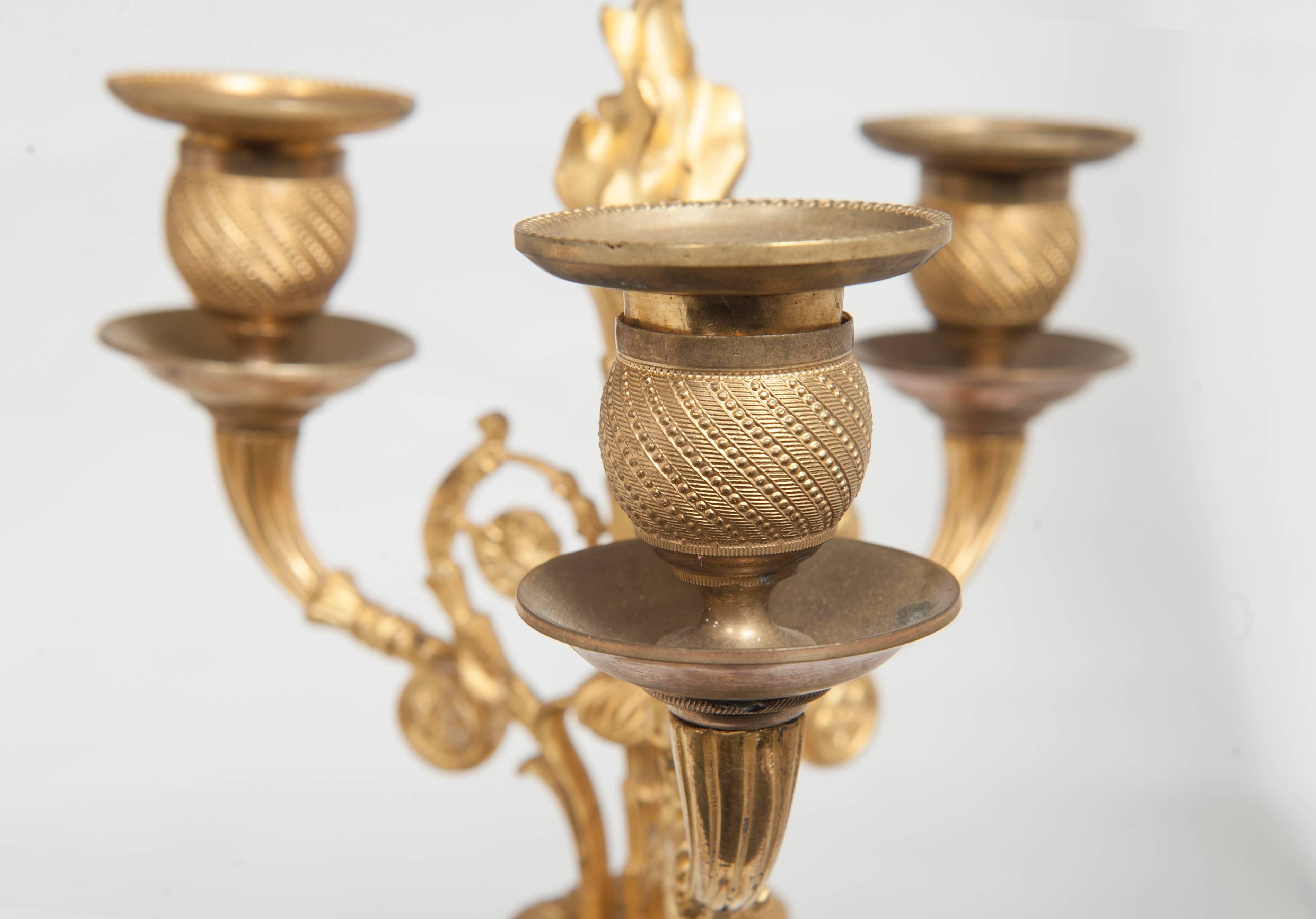 Nice Pair of Decorative 19th Century Louis XVI Inspired Candlesticks, circa 1860 For Sale 1