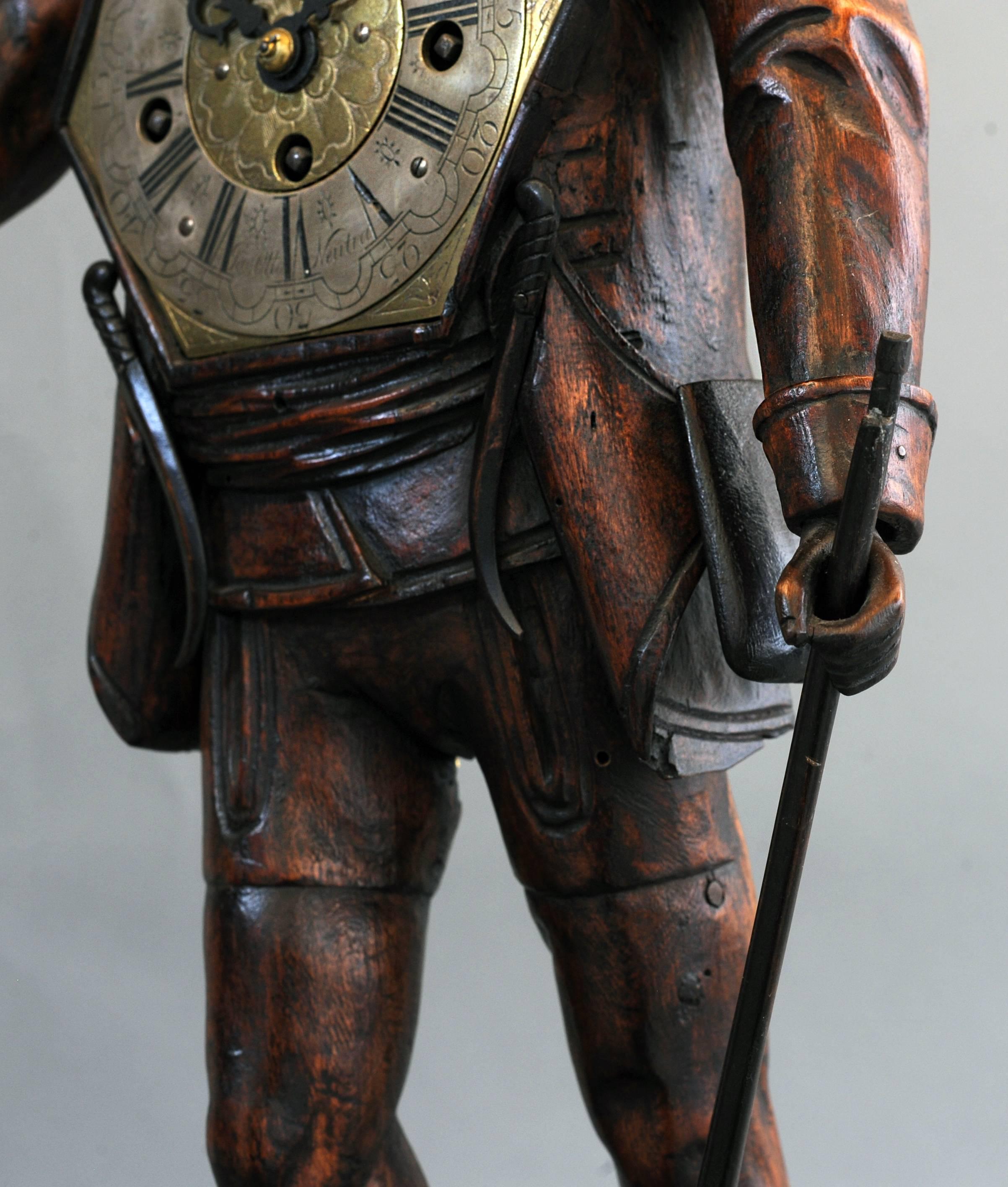 Hungarian Imposing Untouched Central Europe Soldier Figure, circa 1780, Signed J.O.Neutra For Sale