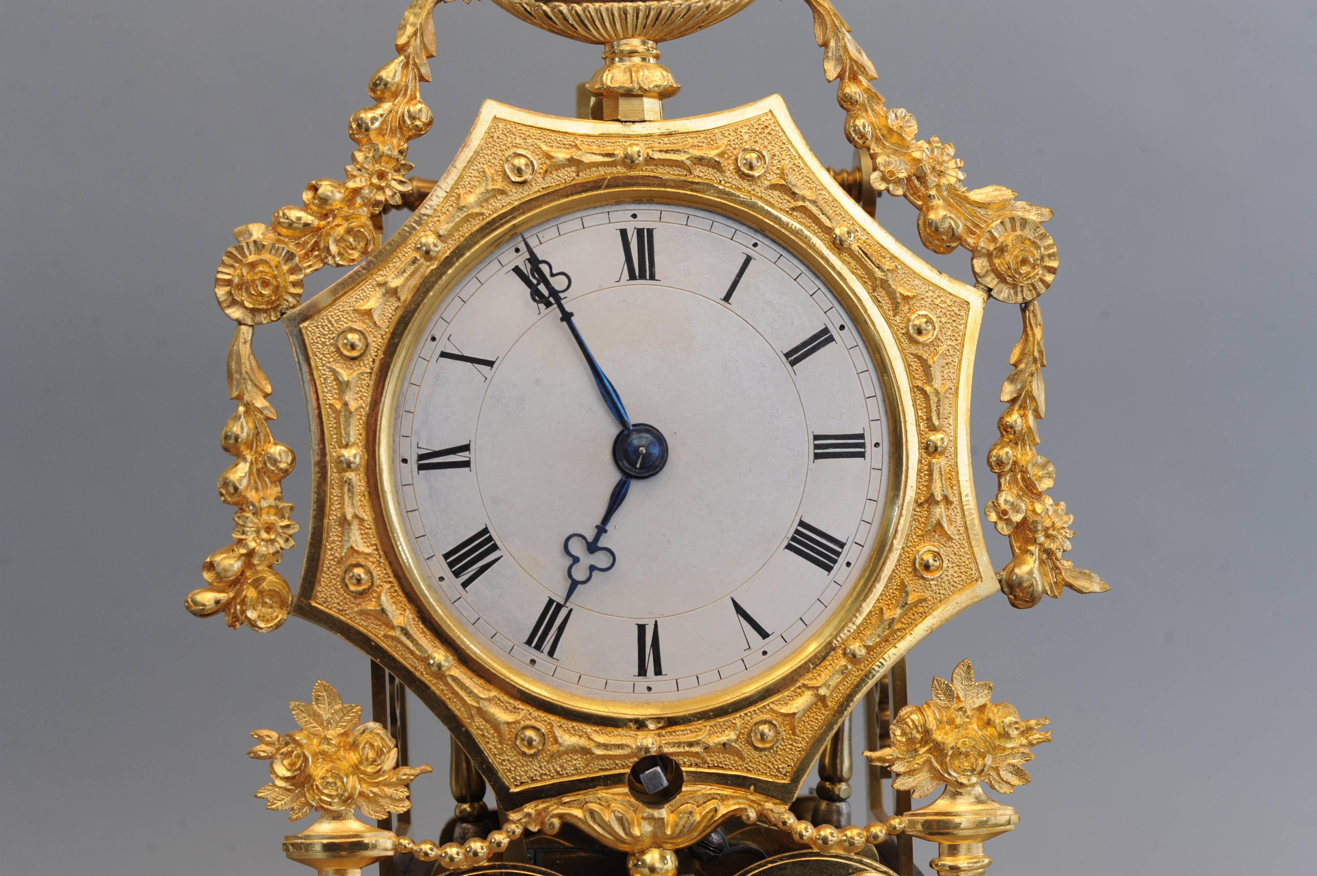 Very Nice and Interesting Four Dial Louis Philippe French Skeleton Clock, 1840 For Sale 1