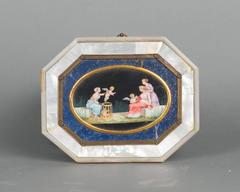 Unusual Pair of Octagonal Porcelain Lapis Lazuli Object Art, circa 1830
