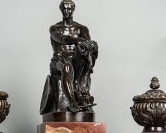 Very Imposing 19th Century Inkwell on the Marble Base, circa 1860