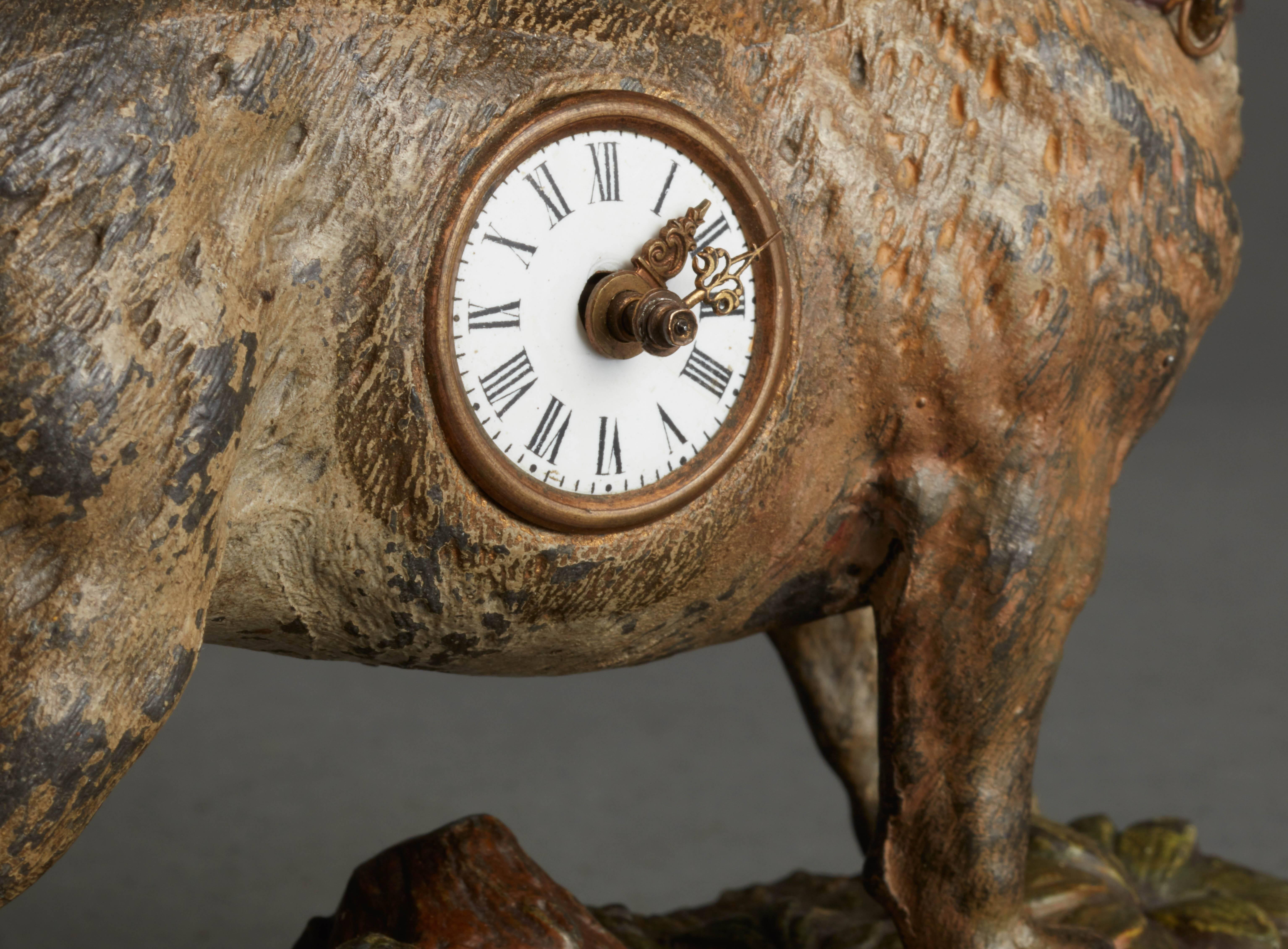 French Animated Clock of a Pug Dog, circa 1880 For Sale