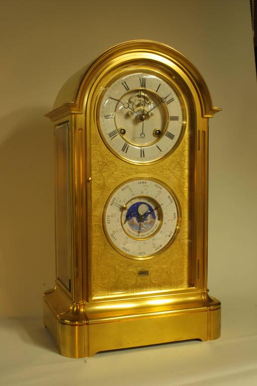French Napoleon III Ormolu Mantel Regulator Perpetual Calendar, by