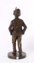 'Walking peasant', Lost Wax Patinated Bronze Sculpture, circa 1900