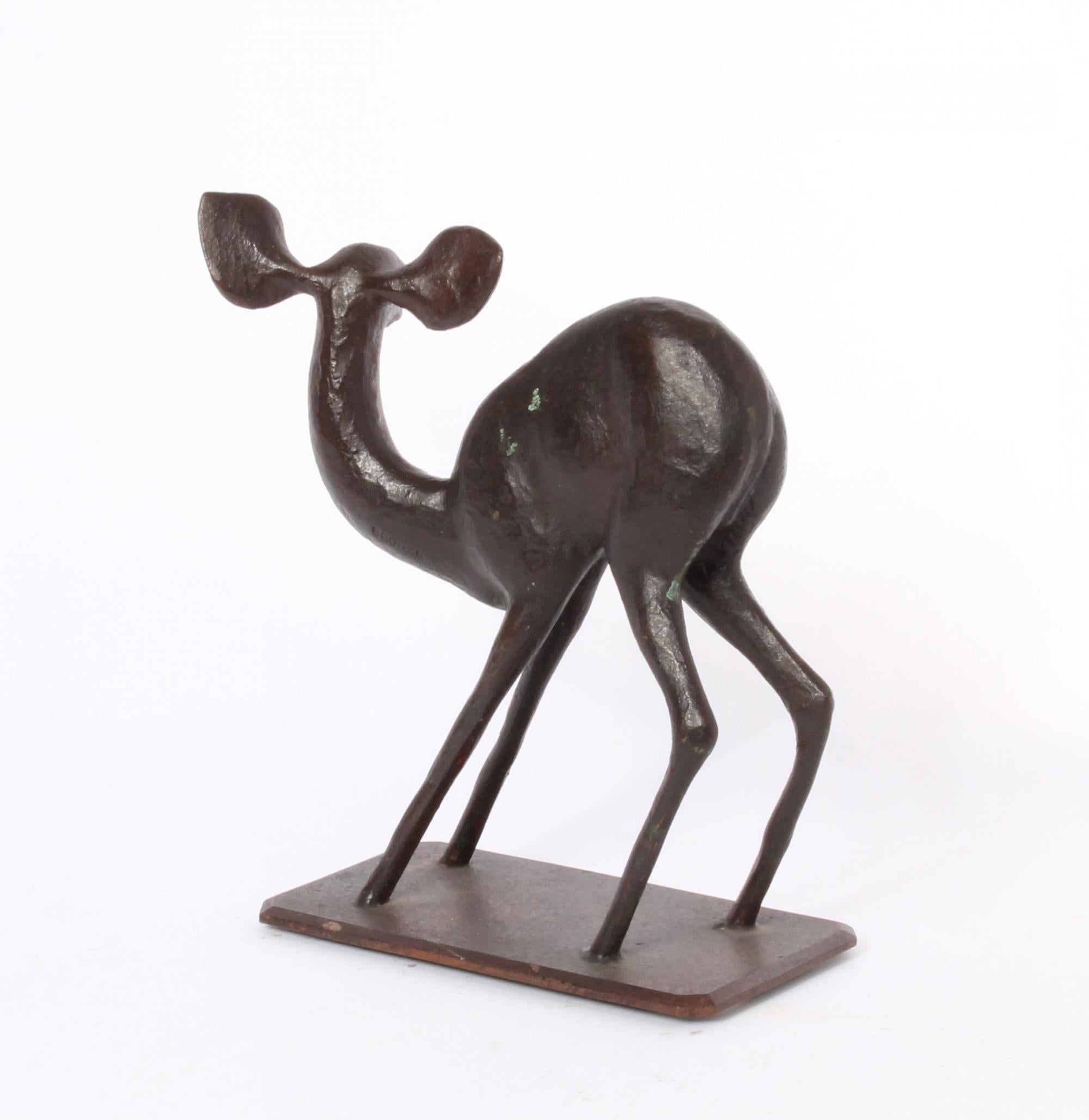Modern French Art Deco Bronze of a Young Deer, circa 1930 For Sale