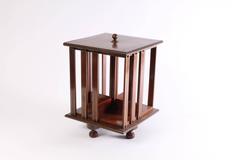 Small English Brass Inlaid Mahogany Revolving Bookcase, circa 1880